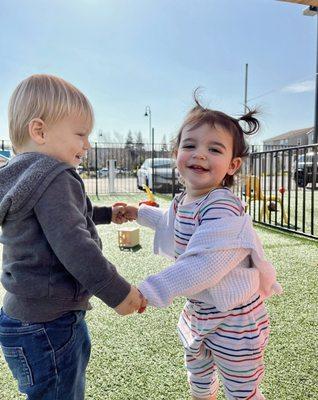 Our Infant friends love spending time outside! Thankful they have their own space to move around outdoors. :)