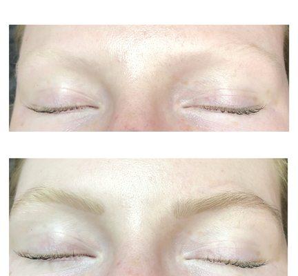 Brow Tint- before and after