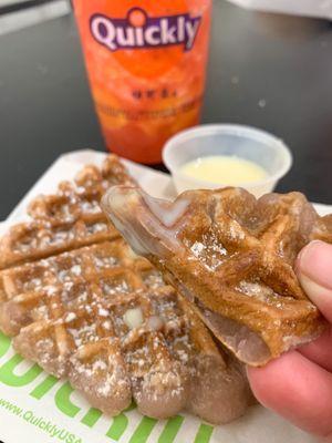 taro mochi waffle