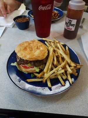 Cheeseburger and home cut fries. Amazing