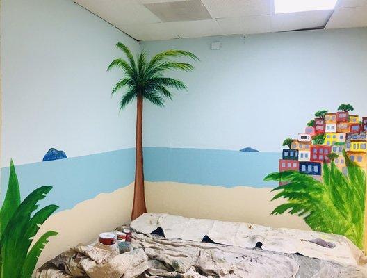 A beautiful mural they just started painting!