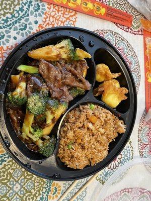 Beef broccoli with fry rice - lunch