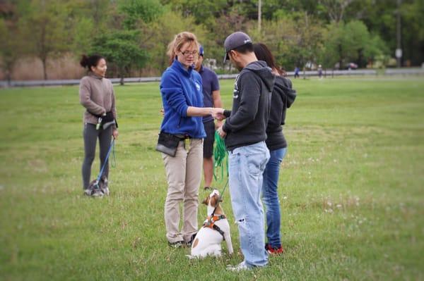 Emily teaching the out door advanced class at Overpeck County Park.