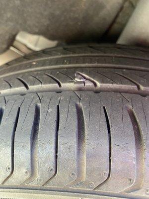 Nail in tire