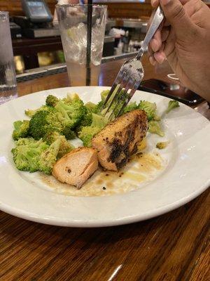 Simply Grilled Salmon with a double order of broccoli