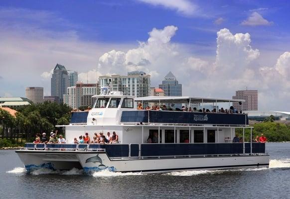 Bay Spirit dolphin watching boat from the Florida Aquarium used today to tour the Port of Tampa