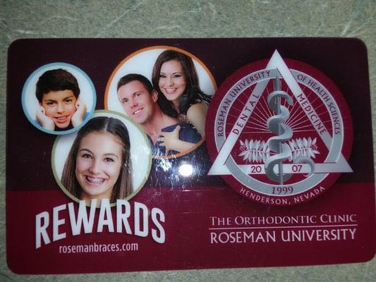 Get your Roseman Rewards card today, earn points while straightening your teeth!