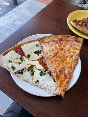 Margherita slice and regular slice