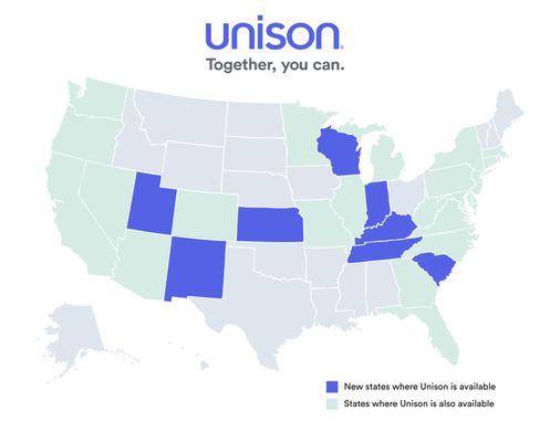 Unison is available from coast-to-coast in the United States.