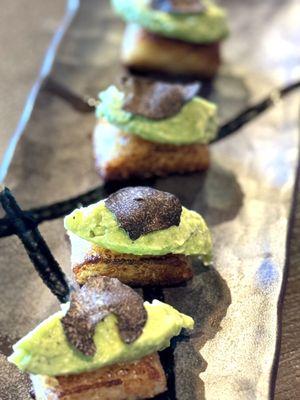 Truffle guacamole crispy rice