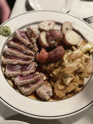 Underground Tuna with cabbage and chefs potatoes