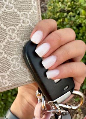 Short white acrylic nails