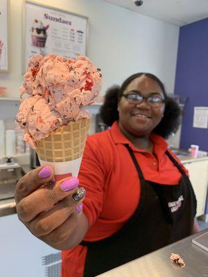 Cherry Chip Cordial served with a smile.