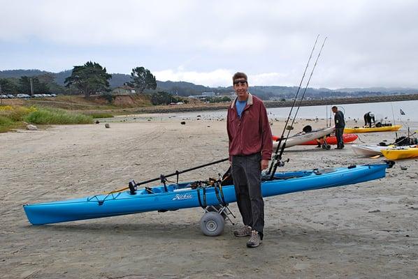 Heavy kayaks can be rolled effortlessly with these balloon wheels.  It's pretty amazing.