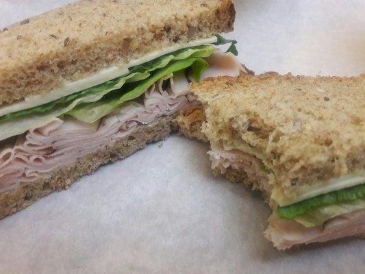 Turkey, lettuce & cheese on multigrain!