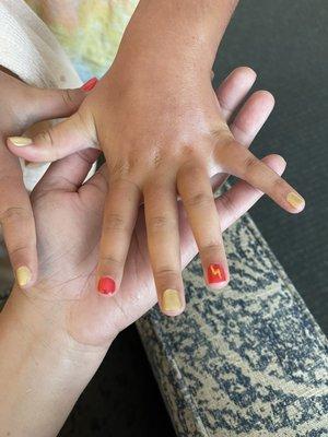 Harry Potter themed kids nails - exactly what my kids asked for