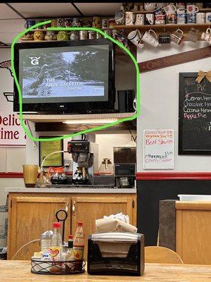 Anytime you could stop at a restaurant and reruns from the Andy Griffith show are playing, you know you're in the right place