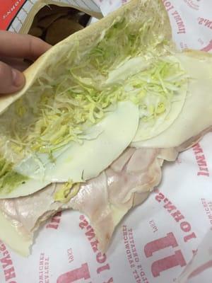 Could there be any less lettuce on this sandwich??