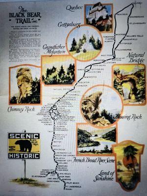 An old flyer for the trail listing some of the stops.