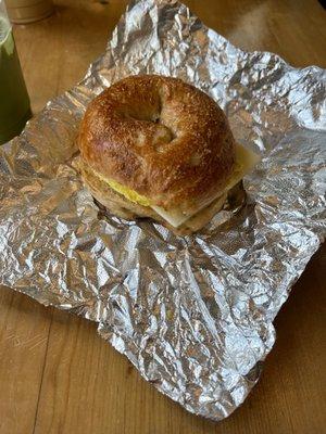 Plain bagel egg and cheese