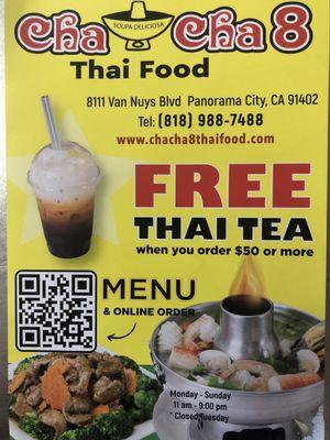 #promotion #chacha8thaifood#freethaitea