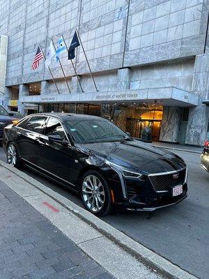 In the bustling heart of Chicago, Planet Limousine's Cadillac CT6 stands ready to elevate your experience at the city's finest hotels.