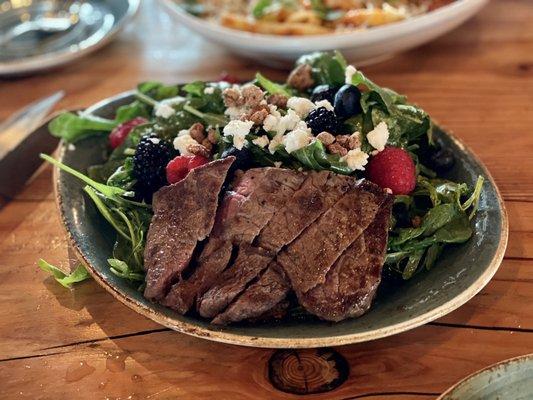 Spring Berry Salad with added steak