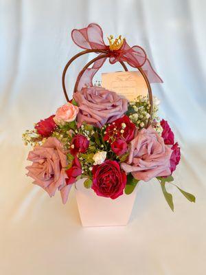 Floral Arrangement in a gift basket