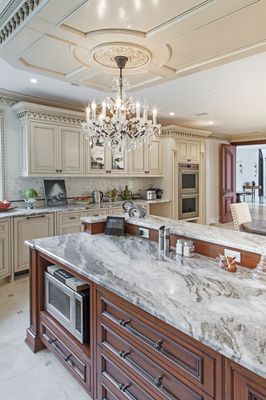 Classic kitchen with our trademark hand carvings.