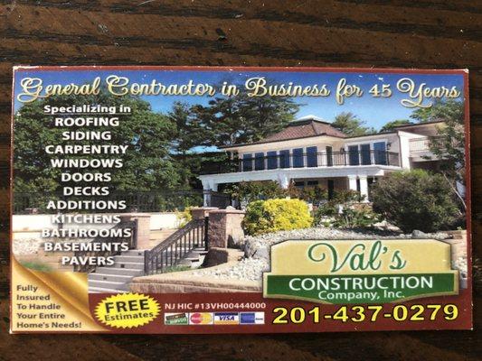 Val's Construction Company