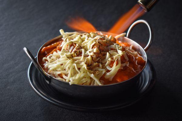 Tableside torched Mozzarella Cheese Rose Tteokbokki