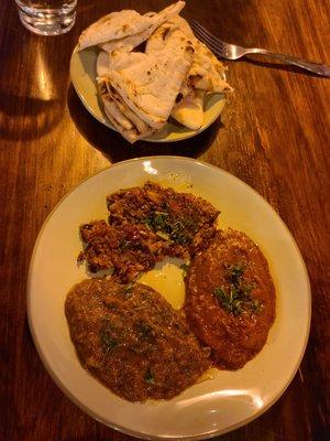 Tapenade appetizer- olive, eggplant, harissa