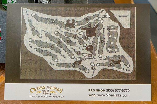 Golf Course Map - Olivas Links Ventura, CA