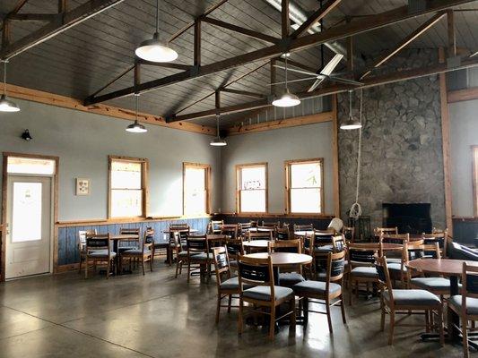 The inside of the brewery, very spacious.