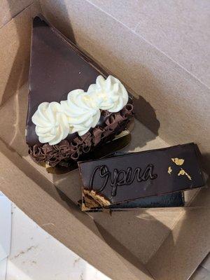 L-tuxedo cake, R-Opera cake