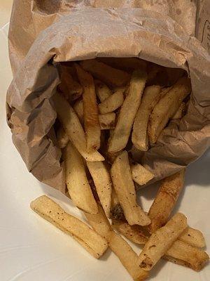 Generous portion of crispy fries