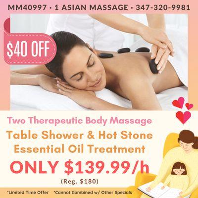 Two Therapeutic Body Massage $40 OFF