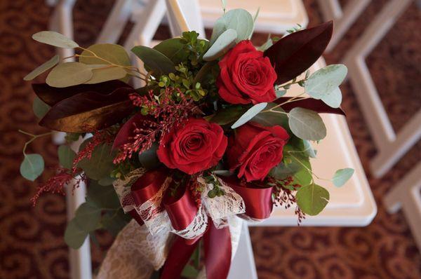 The flowers down the aisle