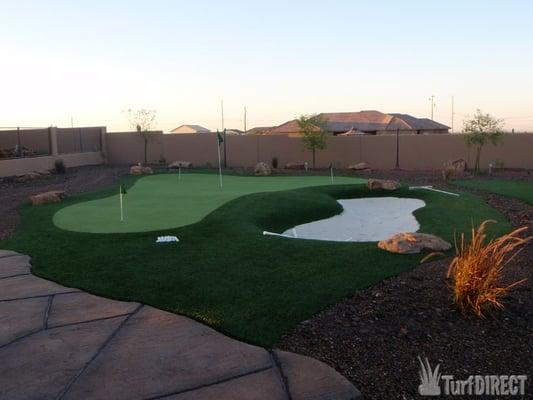 Putting Green made of Artificial Grass.