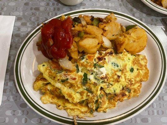 Greek omelette w/ home fries