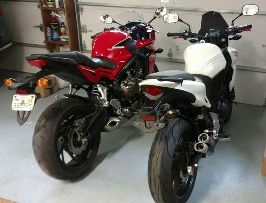 L: New 2018 Honda CBR650F R: Used 2014 Honda CB500F