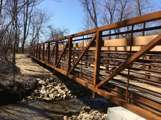 A hiking bridge deep along the trails.