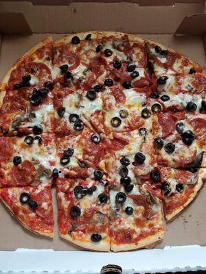 Pepperoni  and black olives