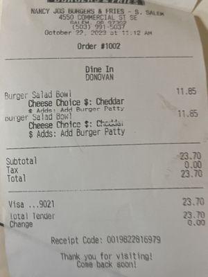 The cost to supposedly add an extra patty