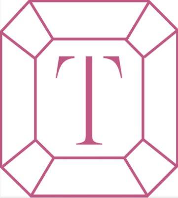 The TimeLyss logo features a pink, emerald-cut gemstone outline with a sleek "T" at its center, symbolizing timeless beauty and luxury.