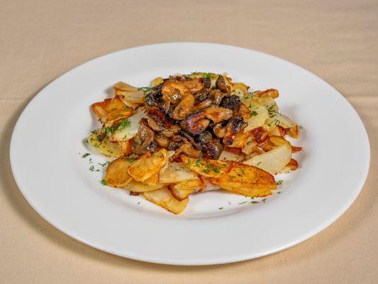 Potatoes with oyster mushrooms