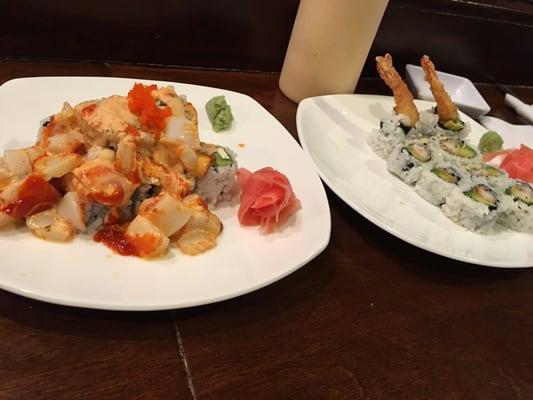 Volcano roll & shrimp tempura roll