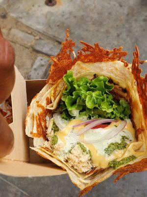 Chicken Pesto Crepe. Absolutely delicious!