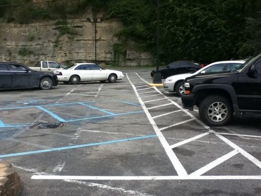 Some people are easily confused by the poorly repainted lines in the parking lot.