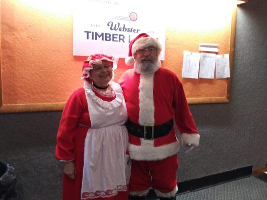 Santa and Mrs. Claus visit Webster Timber Lanes!